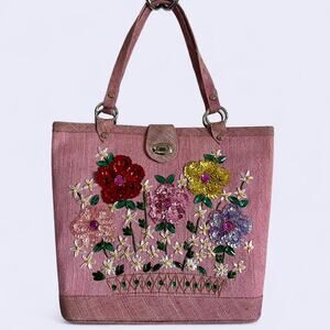 Betsey Johnson vintage jeweled pink purse